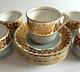 1930 Tiffany Demitasse Coffee Set Bone China Porcelain Cups Saucers Gold