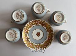 1930 Tiffany Demitasse Coffee Set Bone China Porcelain Cups Saucers Gold