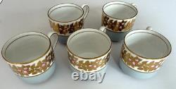 1930 Tiffany Demitasse Coffee Set Bone China Porcelain Cups Saucers Gold