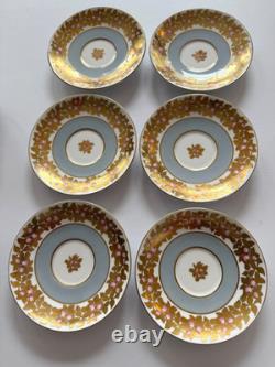 1930 Tiffany Demitasse Coffee Set Bone China Porcelain Cups Saucers Gold