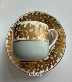 1930 Tiffany Demitasse Coffee Set Bone China Porcelain Cups Saucers Gold