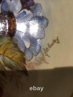 1950's Aynsley signed J. A. Bailey cabbage Rose Bouquet gold cup and saucer