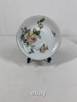 1950s Lynmore Golden Rose Bread and Butter Plates, Saucers, and Cups Set of 50