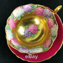 1950s RARE Heavy Gold Centers Floating HYDRANGEA Garland Cup Saucer A1570/5