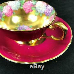 1950s RARE Heavy Gold Centers Floating HYDRANGEA Garland Cup Saucer A1570/5