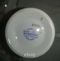 1950s Windsor China Floral and Gold 21 Piece Tea Set Cups&Saucers Milk&Sugar