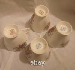 1950s Windsor China Floral and Gold 21 Piece Tea Set Cups&Saucers Milk&Sugar