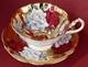 1960's Queen Anne Gold Tea Cup & Saucer Roses Shore & Coggins Staffordshire
