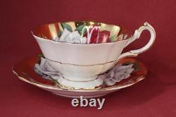 1960's QUEEN ANNE GOLD TEA CUP & SAUCER ROSES SHORE & COGGINS STAFFORDSHIRE