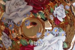 1960's QUEEN ANNE GOLD TEA CUP & SAUCER ROSES SHORE & COGGINS STAFFORDSHIRE