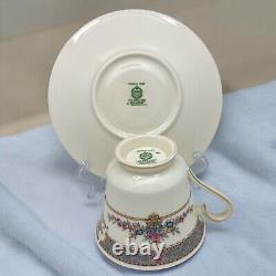 1979 Minton PERSIAN ROSE Set of 4 CUPS & SAUCERS Gold Trim Bone China England