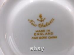 19 piece NEW CHELSEA Fine Bone China Tea Set White and Gold