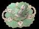 19thc John Ridgway Tea, Coffee Cups & Saucer True Trio Quad Embossed Leaf