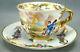 19th Century Capodimonte Style Hand Painted Figural & Gold Coffee Cup & Saucer C