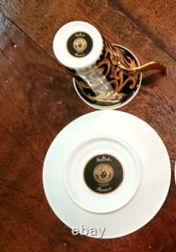 1 SET Versace Rosenthal Barocco Gold Black Medusa Cups & Saucers Never Used