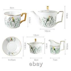 1 Set Porcelain Elegant Gold Inlaid Coffee Cups Saucers and Spoons with Cup