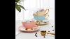 200ml New Style Gold Rim Color Glazed Ceramic Tea Cups And Saucers