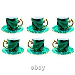 -20% L'OBJET Malachite Espresso cup Set, Limoges Porcelain BRAND NEW £540 RRP