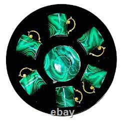 -20% L'OBJET Malachite Espresso cup Set, Limoges Porcelain BRAND NEW £540 RRP