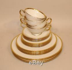 20 Pcs Lenox Tuxedo J-33 Gold China 4 X 5 Dinner Salad Bread Plate Cup & Saucer