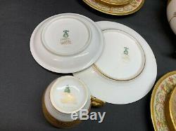20 Piece C. Ahrenfeldt Limoges Gold Encrusted Teapot, Cups & Saucers, Plates