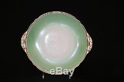 20pc Vintage SHELLEY Green & Gold #12845 Cup, Saucer & Dessert Set, England