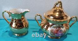 22 K GOLD WALDERSHOF BAVARIA COFFEE POT, Creamer & Sugar, Demitasse Cups&Saucers