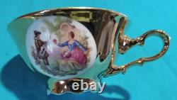 22 K GOLD WALDERSHOF BAVARIA COFFEE POT, Creamer & Sugar, Demitasse Cups&Saucers