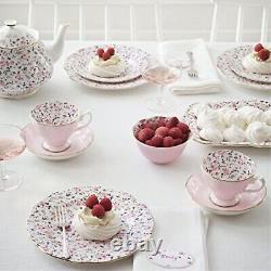 22ct Gold Edged Bone China Tea Set Rose Confetti Perfect for Elegant Occasions