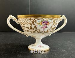 23 Pics Antique Richard Wehsner Dresden HP Floral Gold Encrusted Cups & Saucers