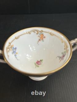 23 Pics Antique Richard Wehsner Dresden HP Floral Gold Encrusted Cups & Saucers