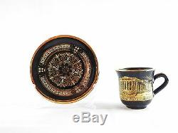 24K Hand Painted Gold Cup Saucer Set Espresso Tea V Stakias Designs Hand Greece