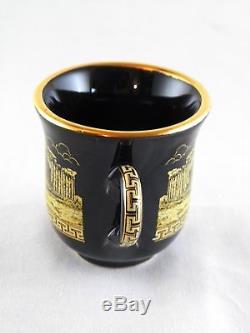 24K Hand Painted Gold Cup Saucer Set Espresso Tea V Stakias Designs Hand Greece
