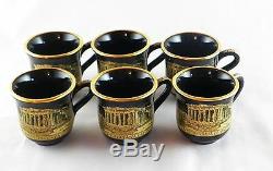 24K Hand Painted Gold Cup Saucer Set Espresso Tea V Stakias Designs Hand Greece