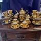 24 Karat Gold Tea Pot With9 Cups/saucers, 4 Demitasse Cups/saucers Sugar/creamer