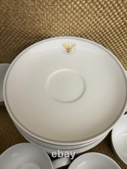 24 Piece Set Pan Am President Pattern Cups & Saucers Noritake Japan Gold Eagle