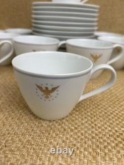 24 Piece Set Pan Am President Pattern Cups & Saucers Noritake Japan Gold Eagle