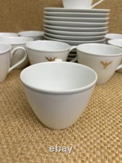 24 Piece Set Pan Am President Pattern Cups & Saucers Noritake Japan Gold Eagle