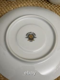 24 Piece Set Pan Am President Pattern Cups & Saucers Noritake Japan Gold Eagle