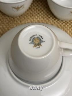 24 Piece Set Pan Am President Pattern Cups & Saucers Noritake Japan Gold Eagle