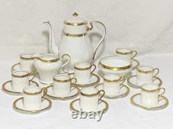 24pcs Aynsley Elizabeth 7947 Gold Encrusted Laurel Demitasse Coffee Set for Ten