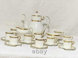 24pcs Aynsley Elizabeth 7947 Gold Encrusted Laurel Demitasse Coffee Set for Ten