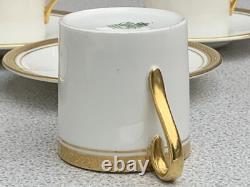 24pcs Aynsley Elizabeth 7947 Gold Encrusted Laurel Demitasse Coffee Set for Ten