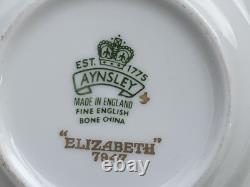 24pcs Aynsley Elizabeth 7947 Gold Encrusted Laurel Demitasse Coffee Set for Ten