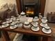 27 Pc Limoges Chastagner Coffee Set Cobalt Blue Gold Porcelain Service For 12