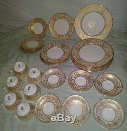 29 ROYAL WORCESTER EMBASSY White Gold PLATES CUPS SAUCER DINNER PLACE SETTING