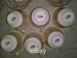 29 ROYAL WORCESTER EMBASSY White Gold PLATES CUPS SAUCER DINNER PLACE SETTING