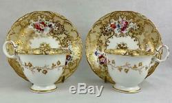 2 Antique Coalport cup & sauceradelaide shape c1833 Gold GiltEnglish Porcelain