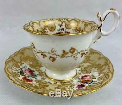 2 Antique Coalport cup & sauceradelaide shape c1833 Gold GiltEnglish Porcelain
