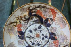2 Antique Cup Saucer John Rose Coalport Candlelight Vine Imari Georgian Gilded